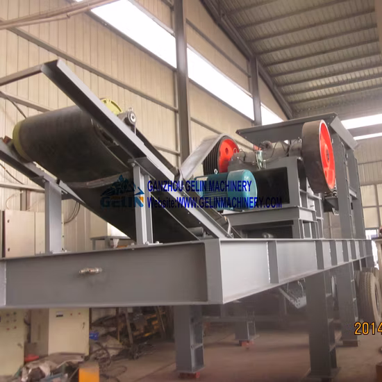 採掘岩石粉砕機移動式石粉砕機ステーションプラント